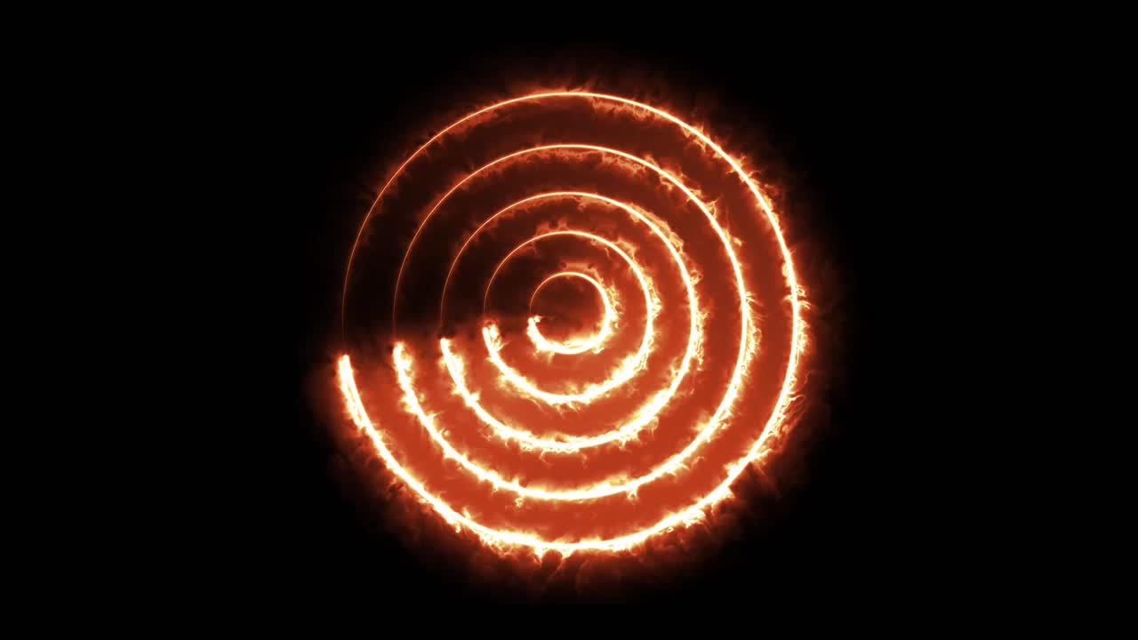Abstract Glowing Orange Spiral Animation