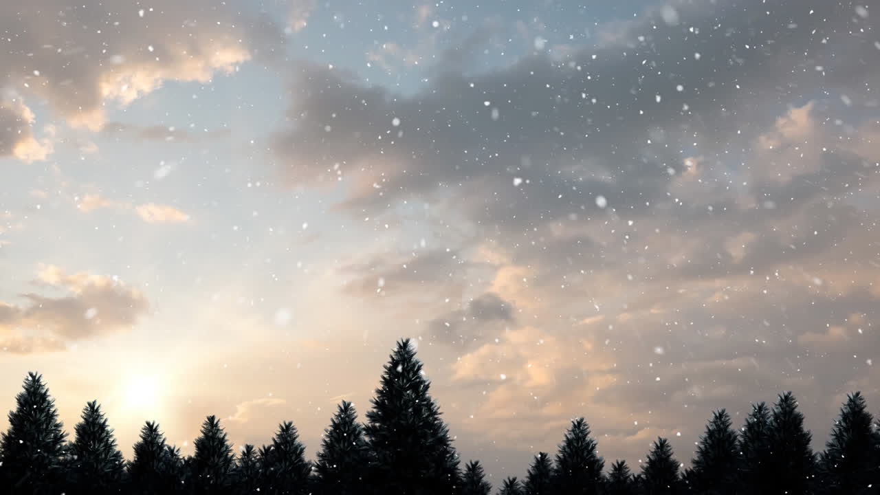 겨울 풍경과 내리는 눈