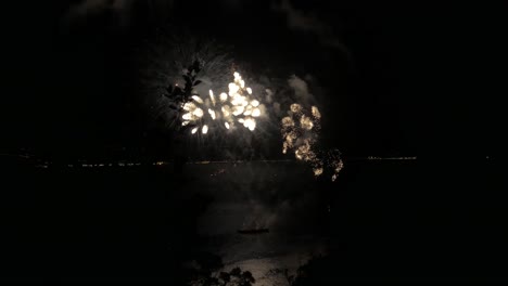 huge firework show on the sea