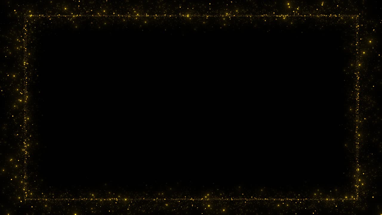 Golden award money glitter sparkling glitter particles frame luxury vip backdrop frame title border