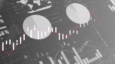 animation of financial data processing over dark background