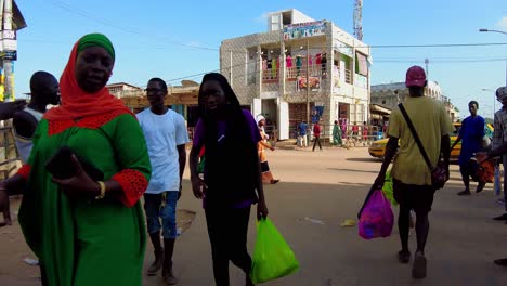 busy street scene in an african city
