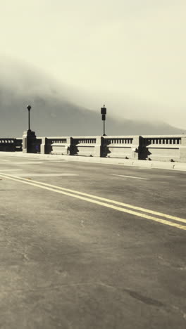 foggy morning on a bridge