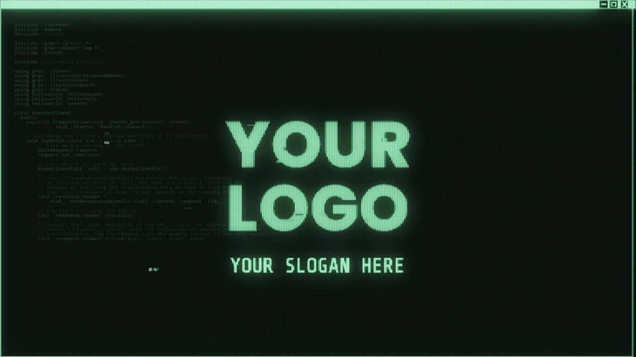 Glitch Tech Rivelazione logo con animazioni dinamiche, facile da personalizzare grazie ai controlli colore. Nessun plugin richiesto.