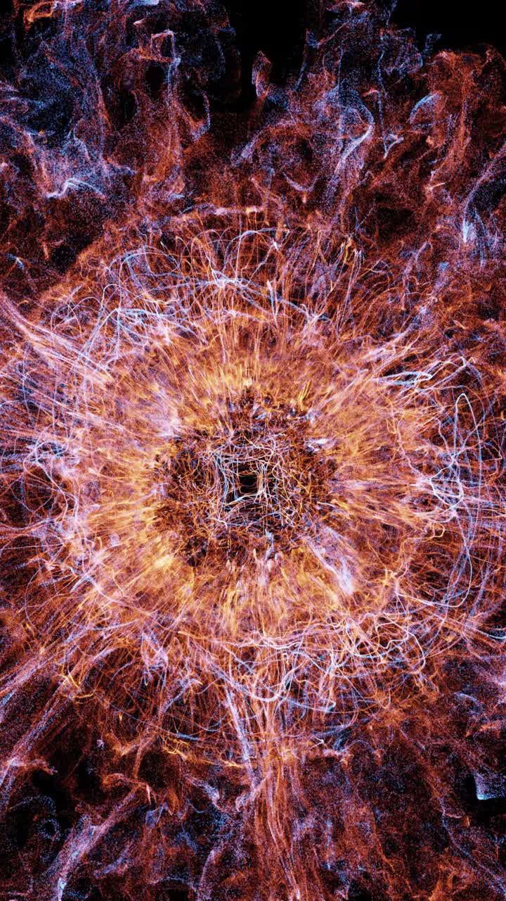 Particelle di luce astratte dinamiche che si espandono e si contraggono