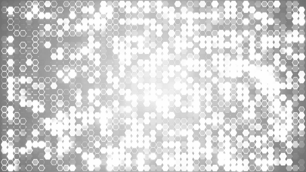 animaciones de fondo abstractas de hexágono de brillo plateado y blanco. bucle sin costuras.