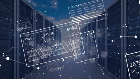 animation of digital data processing over computer servers