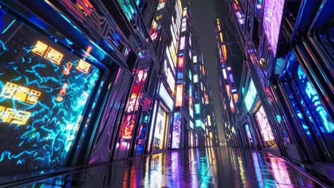 neon-lit cyberpunk alley at night