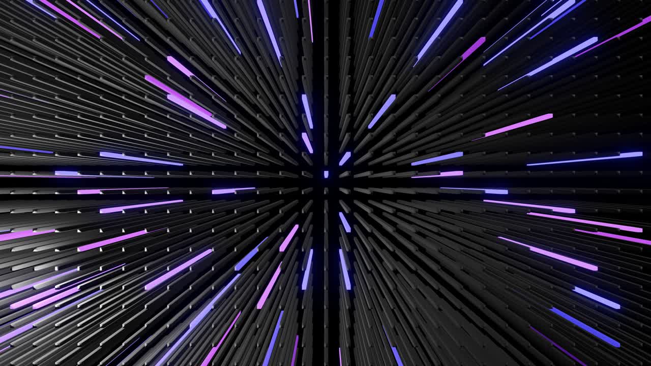 fondo geométrico simple abstracto 3d con rectángulos multicolores como bombillas de luz parpadeando luces de neón forman pared. animación en bucle suave. diseño de movimiento simple creativo bg con objetos 3d