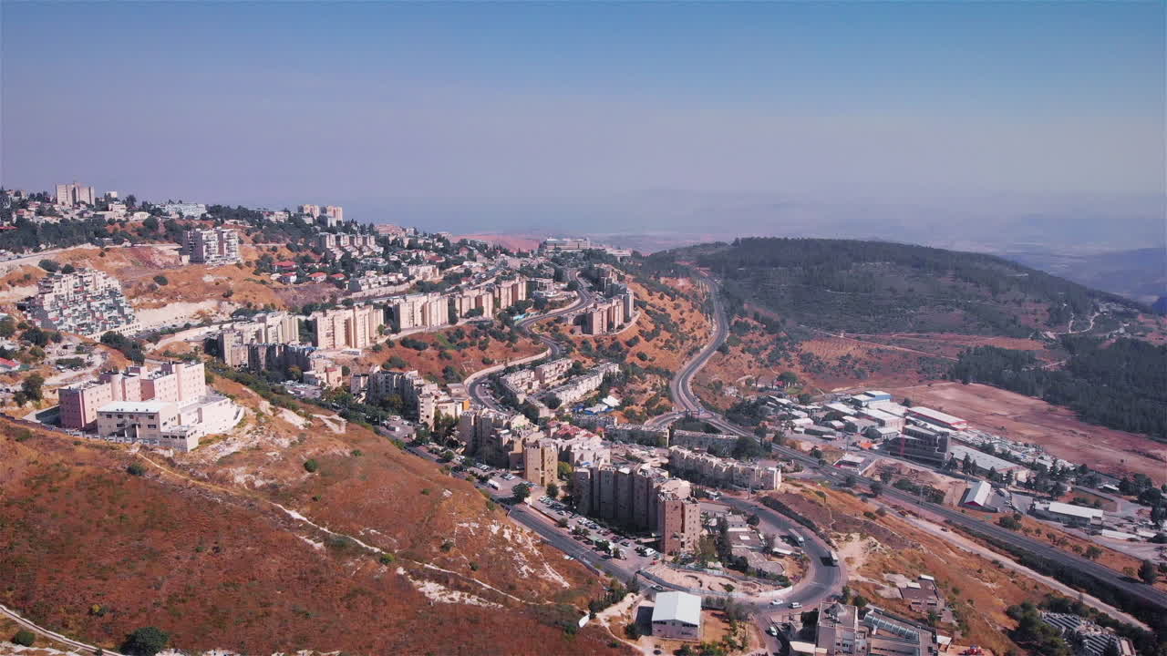 Zefat City Landscape panorama Aerial view