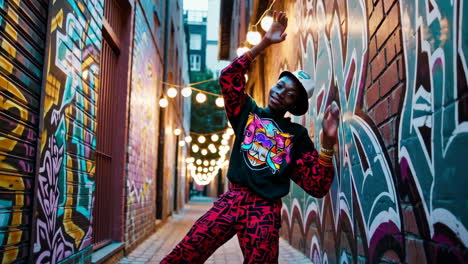 stylish woman in urban alleyway
