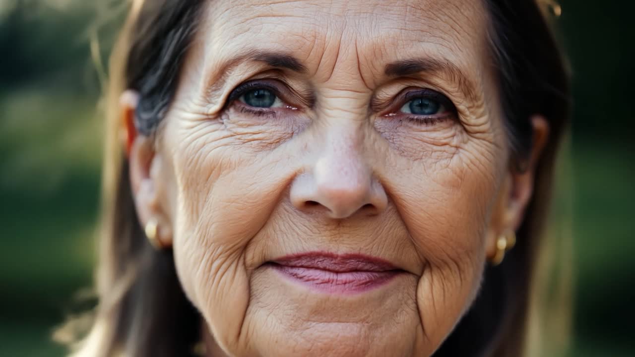 retrato de una mujer mayor sonriente