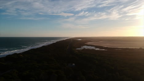 turquoise beach sunset mountains from the air 4k drone australia