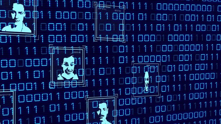 Animation of user profiles scanning against binary codes on digital interface