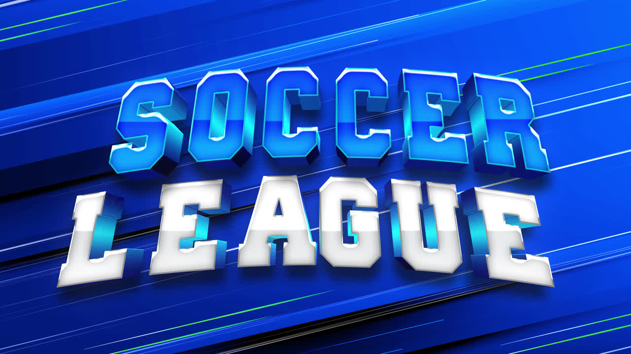Soccer League 3D Text Graphic