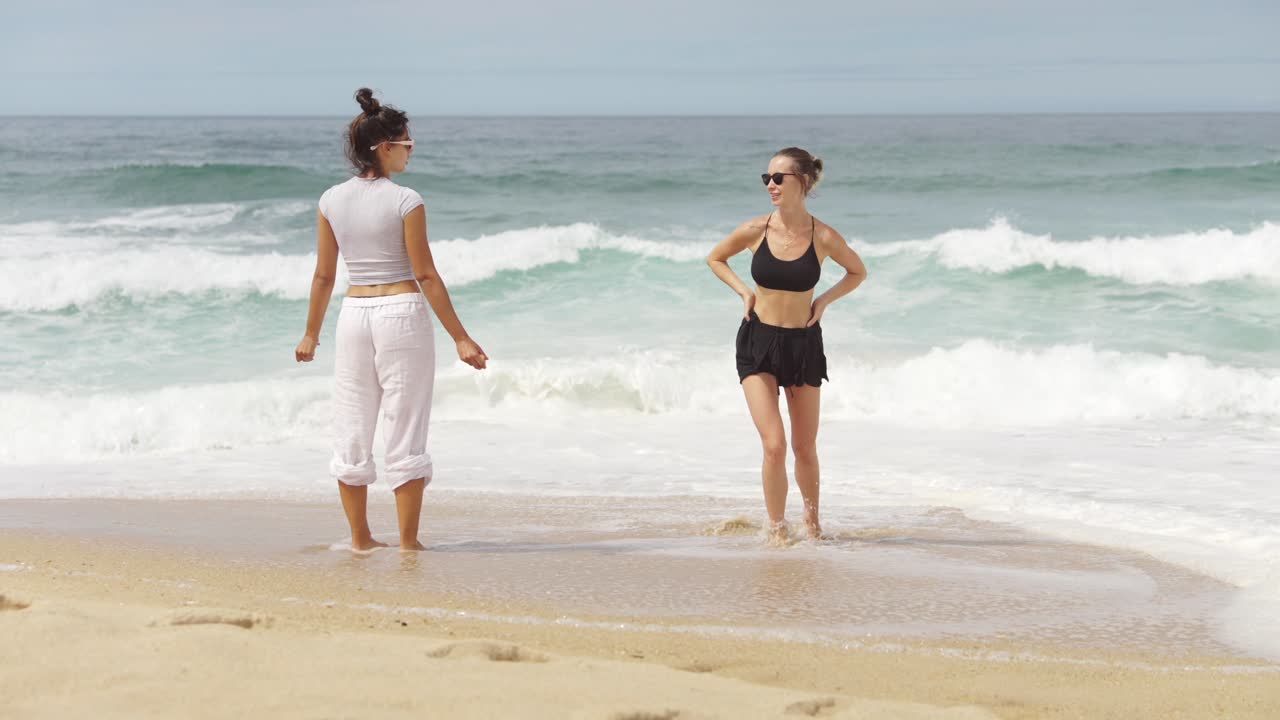 Two women enjoying a day at the beach