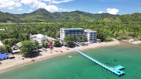 remote village on busuanga island with a clear view of a sandy beach and hotel