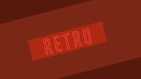 Animation-of-neon-retro-text-over-red-background