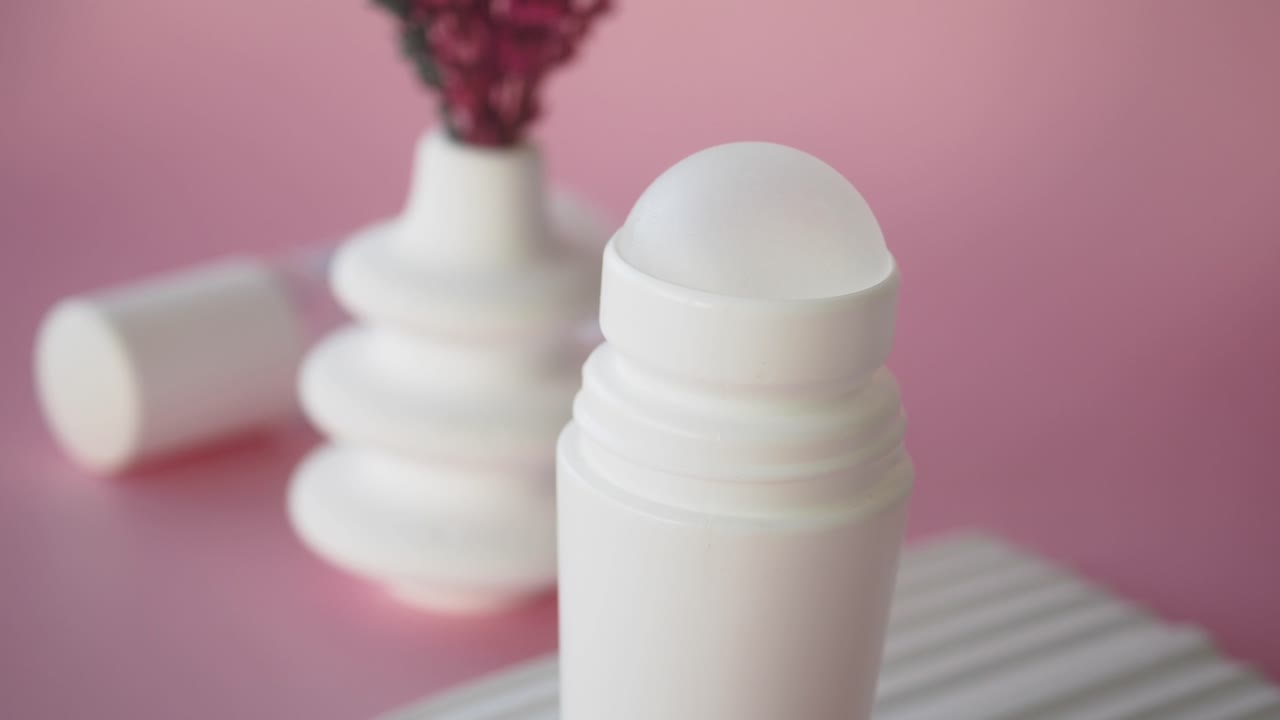 White Roll-On Deodorant Product