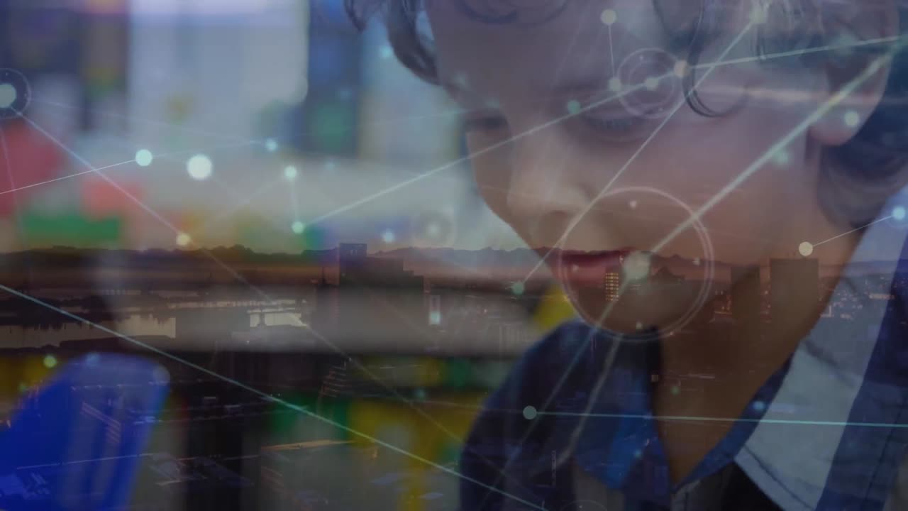 카우카스 학생에 대한 연결 네트워크의 애니메이션