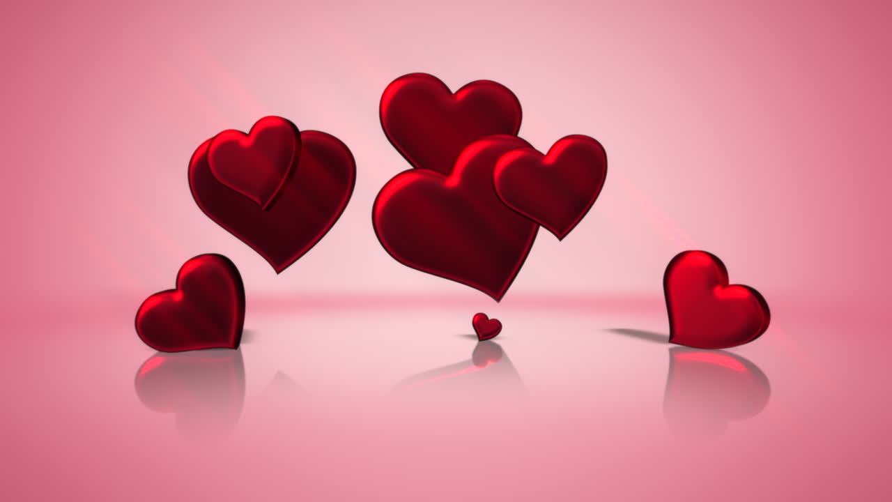 animación primer movimiento corazones románticos en el día de san valentín 19