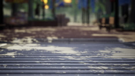 quiet city park with trees and benches