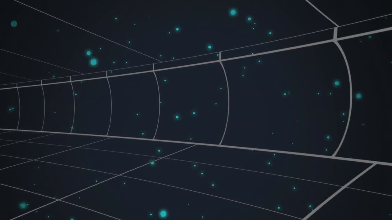 Moving grid lines on blue background