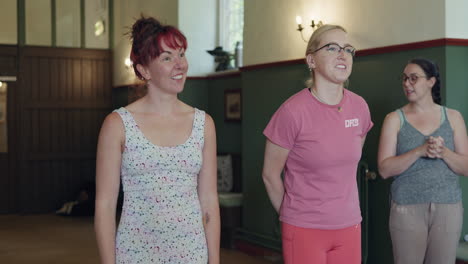 yoga class with women