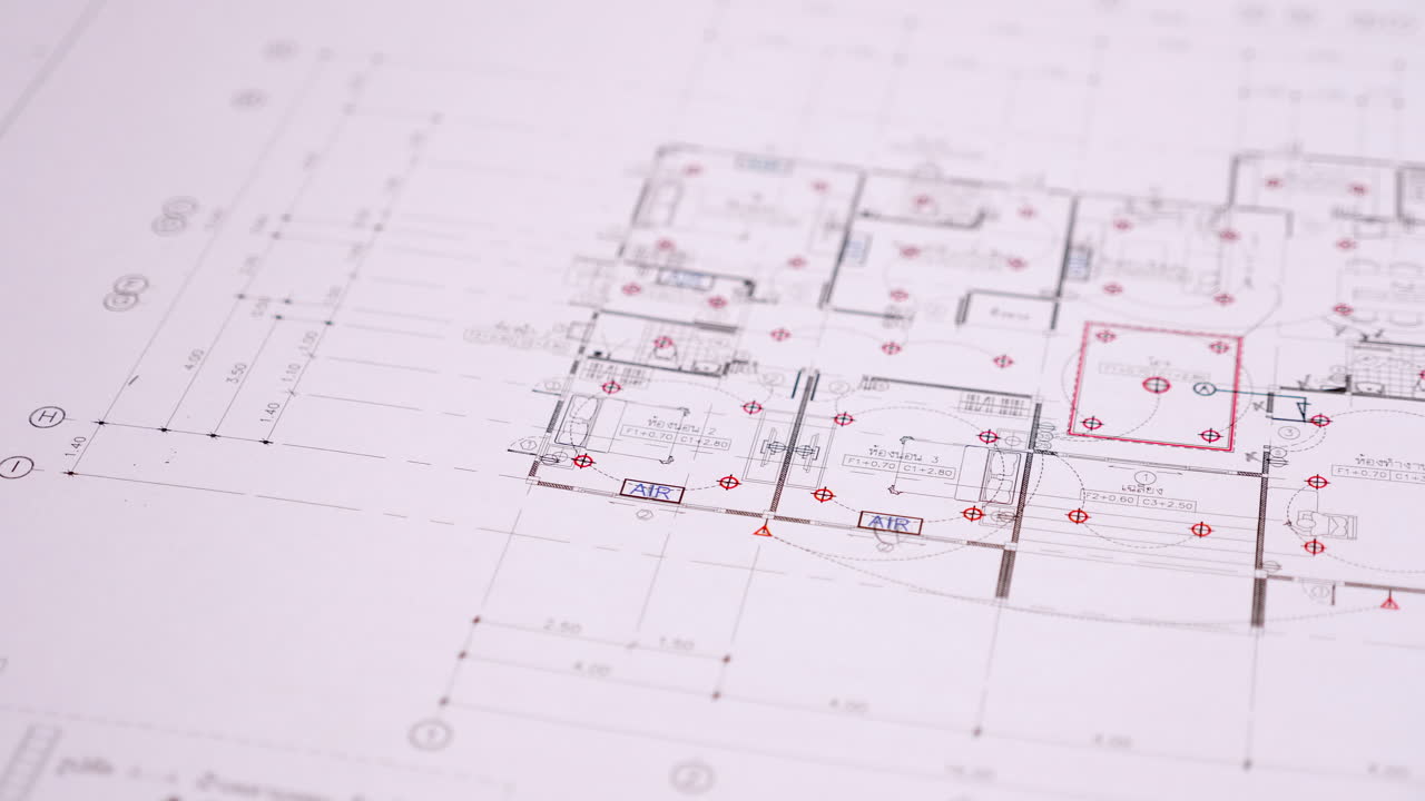Architect's workspace with building plans