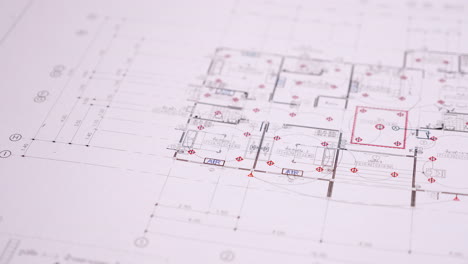 architect's workspace with building plans