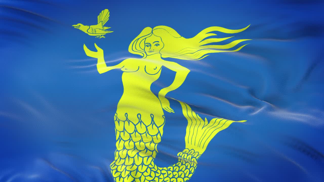 paijat-hame (región de finlandia) bandera ondeando en el viento con textura de tela muy detallada. bucle sin costuras