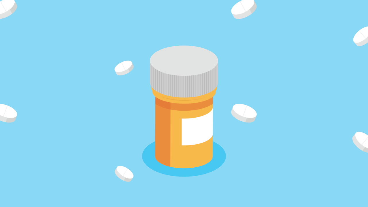 오렌지색 약병과 색 약병