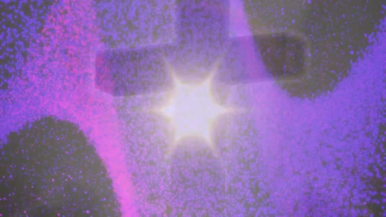 Scintillii magenta che scorrono attraverso un punto luminoso centrale causando un bagliore a stella, rivelando una texture per il design.