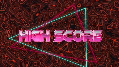 Animation-of-high-score-in-digital-abstract-red-and-black-space