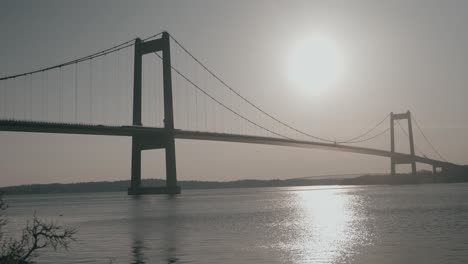lillebælt bridge seen from the ground. in middelfart, denmark