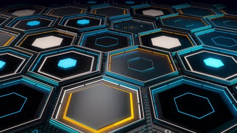 abstract hexagon pattern with glowing lights