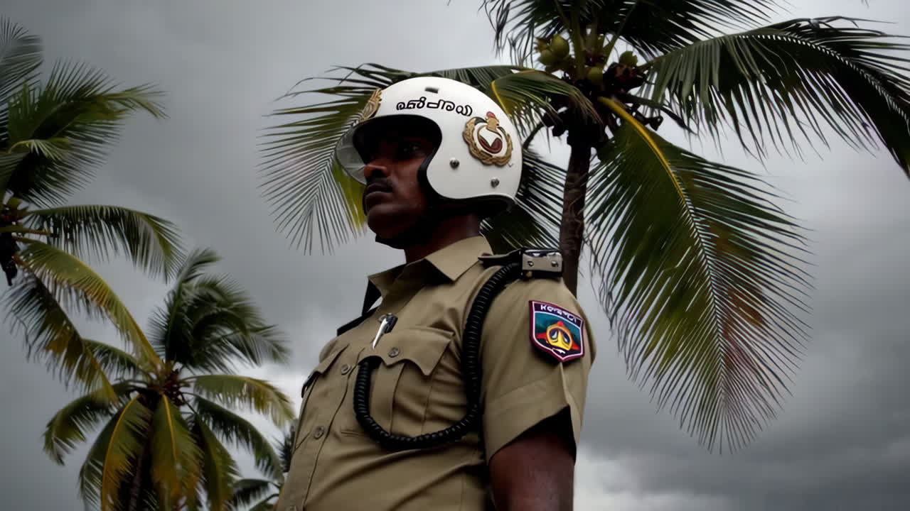 Police Officer in Tropical Location