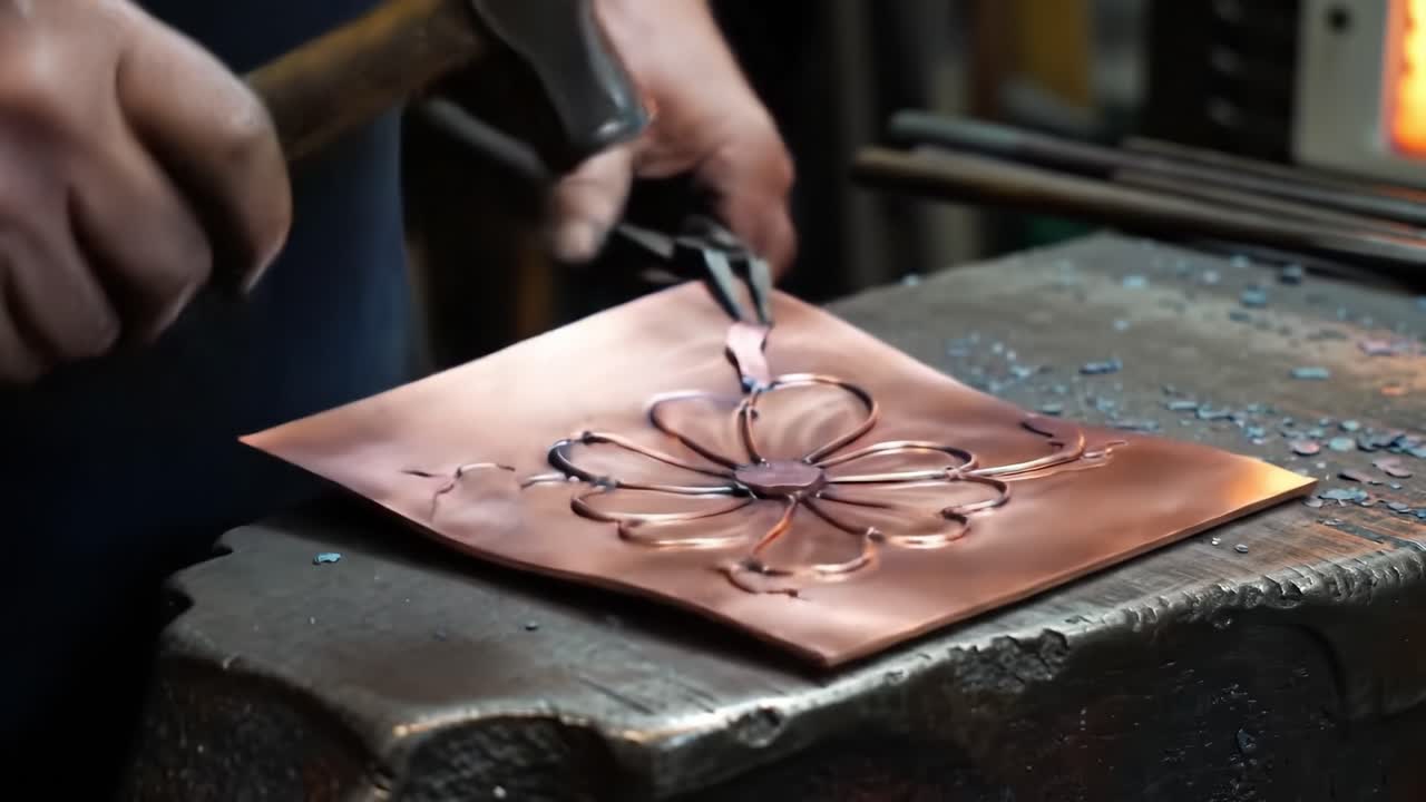Copper Flower Engraving - Metalworking Process