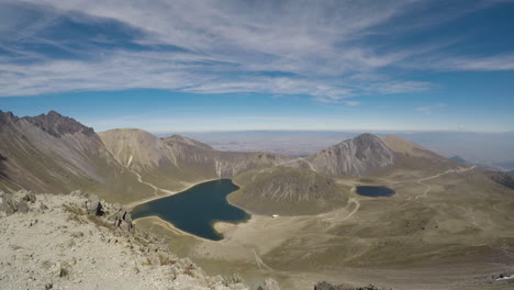 time lapse the lagoon panoramic view of volcano nevado de toluca