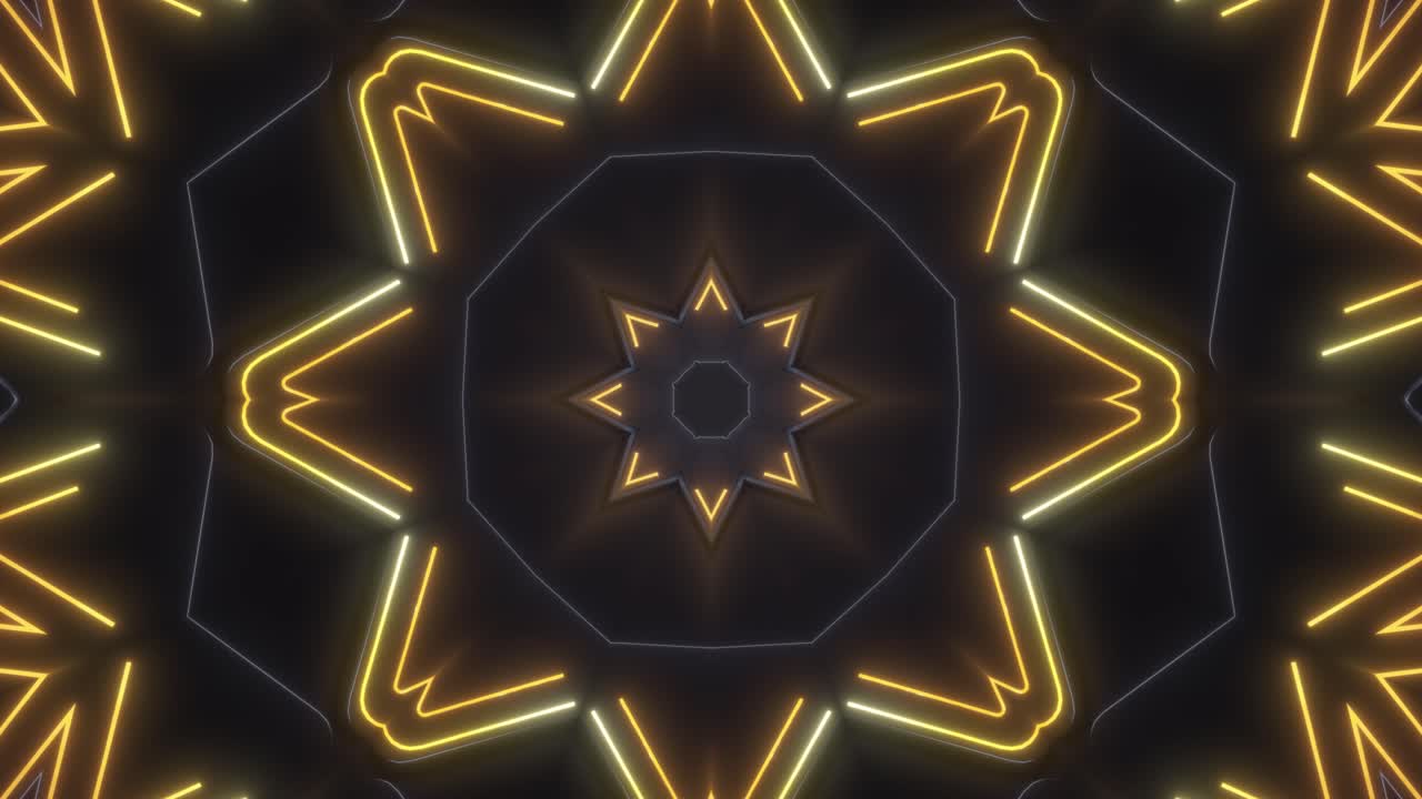 Abstract Geometric Neon Light Pattern | Premium Stock Video Footage