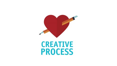 creative process lettering with pencil crossed heart