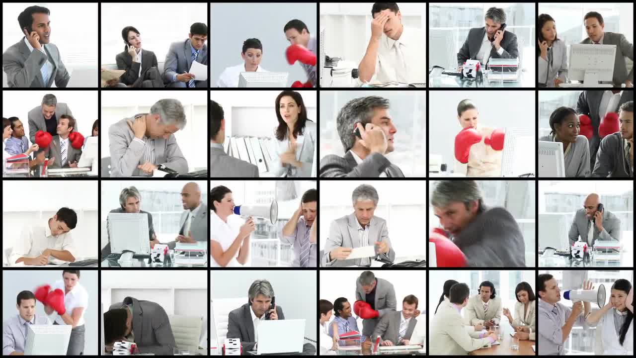 деловые люди напряжены в офисе