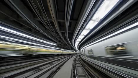 fast train in a subway tunnel