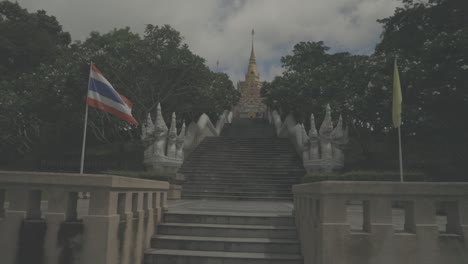 looking at the front of the temple in thailand