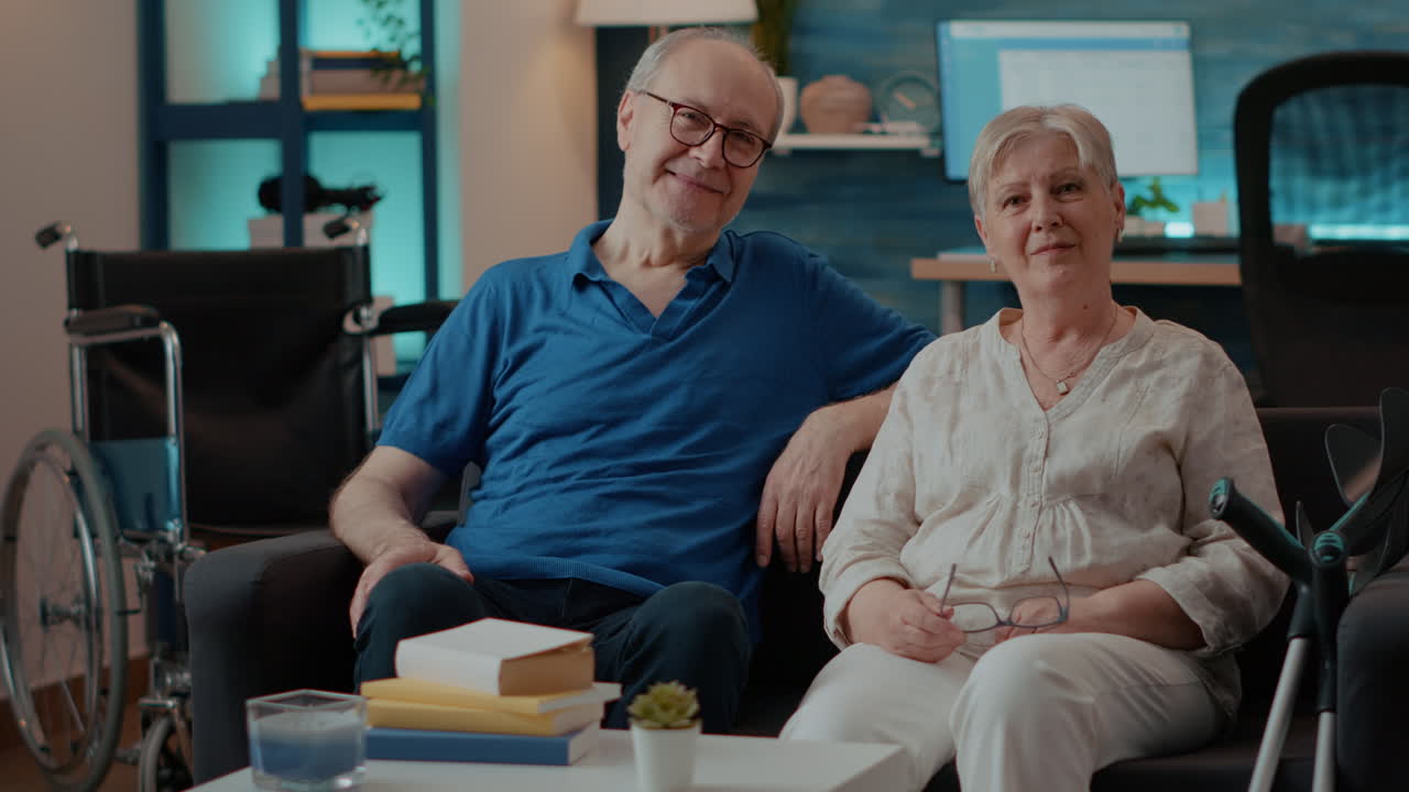 Elderly Couple Relaxing in Their Living Room