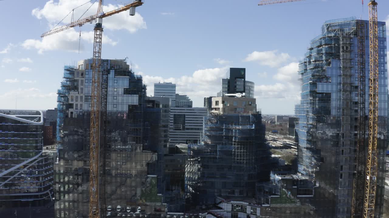 vista aérea de un sitio de construcción en ámsterdam, países bajos.