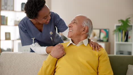 elderly man receiving care from a caregiver