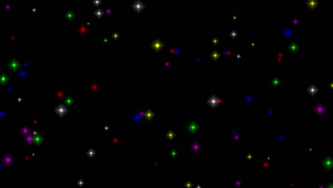 coloridas estrellas parpadeantes gráficos de movimiento con fondo nocturno