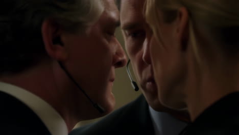 close-up of security professionals