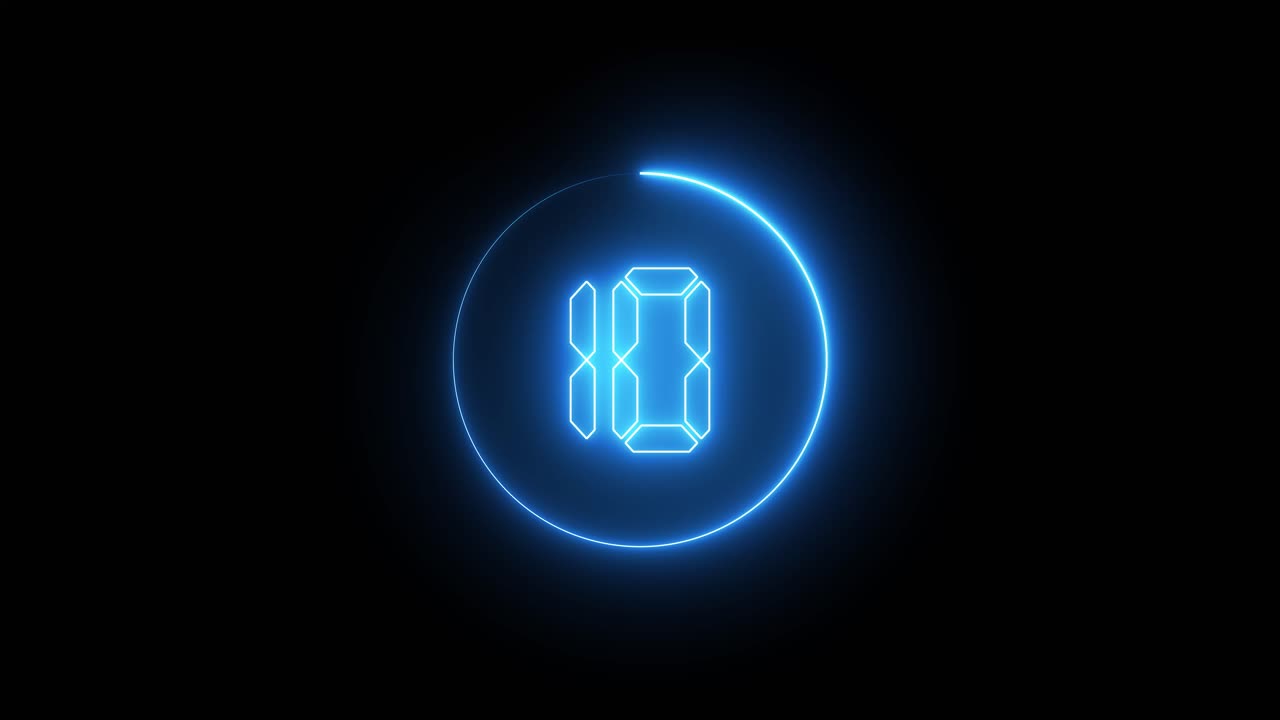 cuenta atrás del número de neón